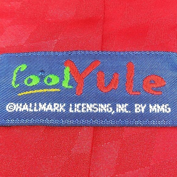 Cool Yule Red Snowman Snowflake Silk Tie Hallmark - Picture 6 of 10